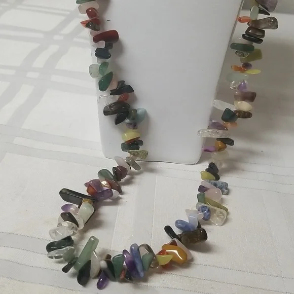 AUTHENTIC MULTI GEM NECKLACE 925 Sterling Silver Clasp, all like new J#50 - Picture 2 of 6